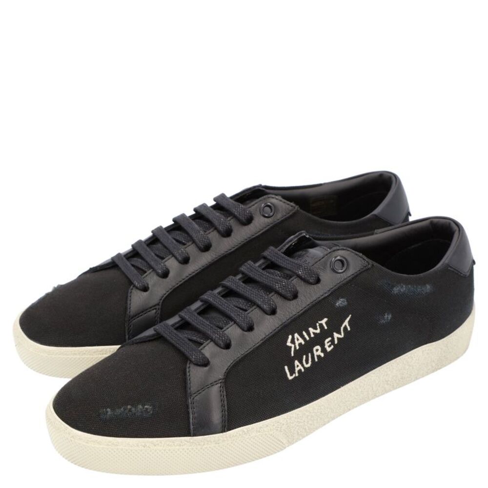 Saint Laurent Court Classic Sl/06 Embroidered Sneakers Black - Picture 4 of 6